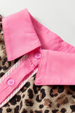 Wild Side Contrast Leopard Blouse!