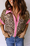 Wild Side Contrast Leopard Blouse!