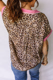 Wild Side Contrast Leopard Blouse!