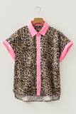 Wild Side Contrast Leopard Blouse!