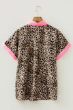 Wild Side Contrast Leopard Blouse!