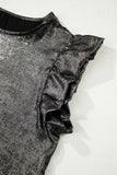 The Liquid Pewter Ruffle Top!
