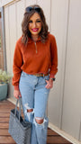 NEW Gianna Cropped Pullover in Rust!