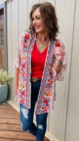 25% OFF SALE: Savannah Jane Embroidered Kimono!