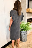 The Sassy Sidekick Dress In Black/Grey!