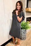 The Sassy Sidekick Dress In Black/Grey!