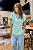 The Sagewood Flutter Knit Top!