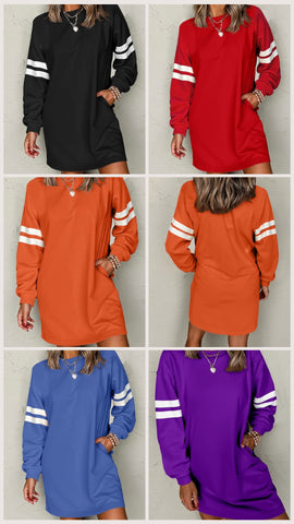 The Varsity Vibes Sweatshirt Dress/Tunic!