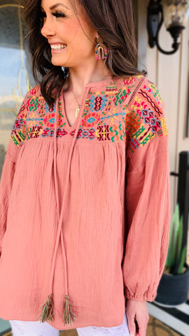 50% Off:The Sedona Embroidered Top! (Only $23.48)