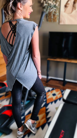 50% Off: Yoga Top in Charcoal! (Only $12.98)